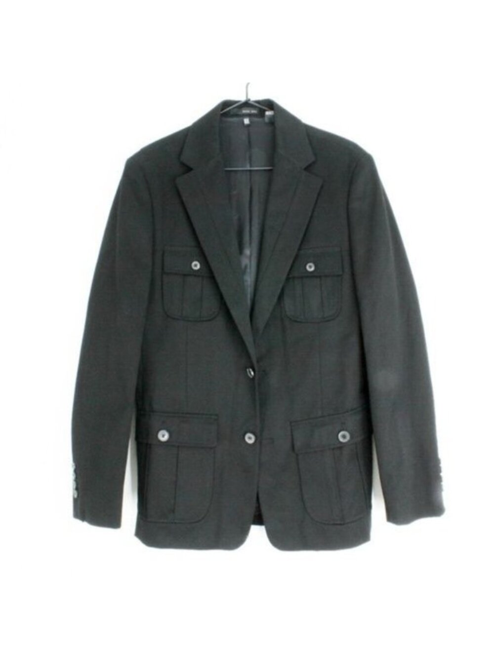 Zara Man Slim Fit Black Cotton Blazer With Lined Interior & Multiple Pockets